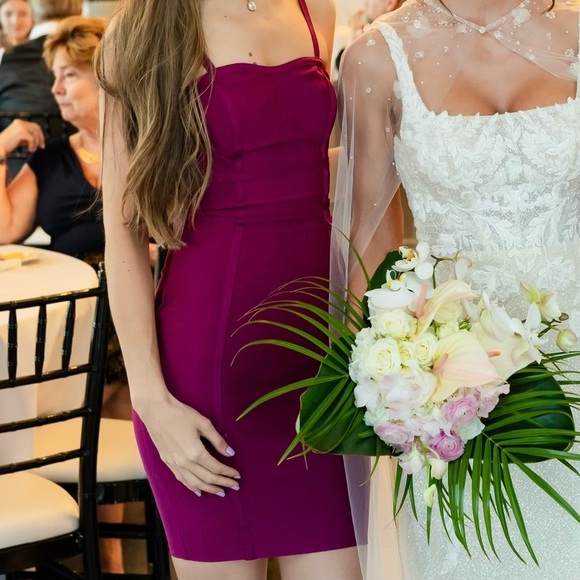 Lulus Bodycon Mini Dress - Berry - XS - Picture 11 of 12